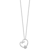 Sentimental Expressions Sterling Silver Rhodium-plated CZ Love knots 18in Heart Necklace